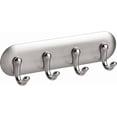 thumbnail image 4 of shiyou-iDesign York Self-Adhesive Key Rack Organizer for Entryway, Kitchen - 4 Hook, Stainless Steel/Chrome, 4 of 4