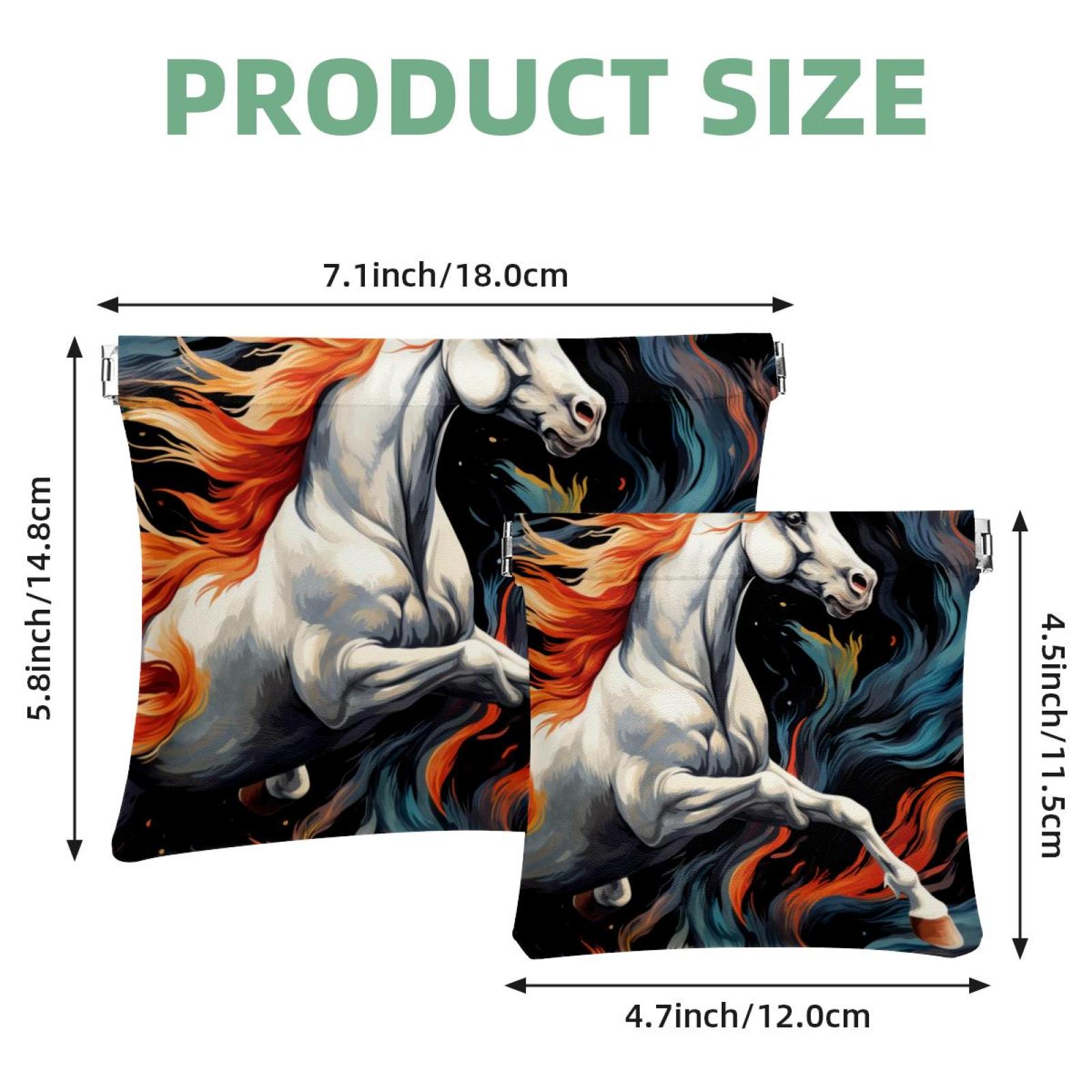 2 PCS Shrapnel Pouch Horse Pocket Cosmetic Bag Portable Coin Purse ...