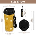 thumbnail image 2 of 500ml Stainless Steel Coffee Mug with Portable Black Strap Vacuum Insulated Ceramic Coated Coffee Tumbler Honey Jars and Bees Pattern, 2 of 8