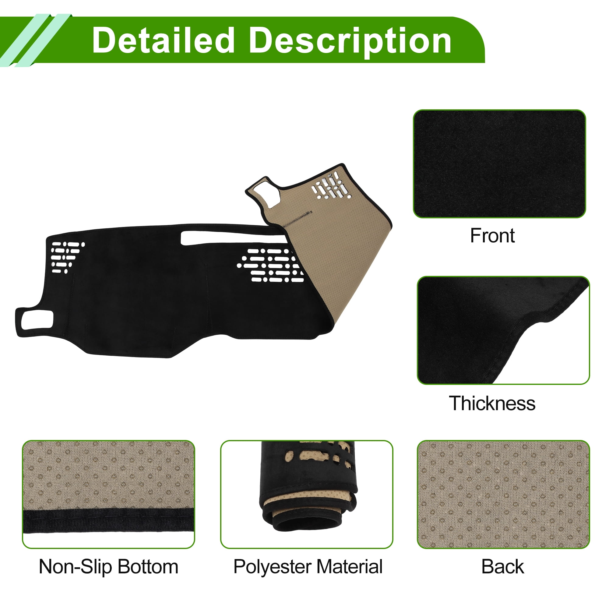 Unique Bargains Dash cover for Toyota 4Runner 2025 Dashboard cover Car Interior Anti-Slip/Anti Dust Flannel Black 1 Pc