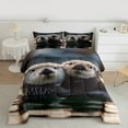 thumbnail image 2 of jejeloiu Ocean Sea Otter Queen Comforter Set,Cute Cartoon Animal Bedding Sets,Kawaii Sealife Bedding Comforter Set For Boys Kids,Ultra Soft Home Decor Reversible,3pcs, 2 of 8