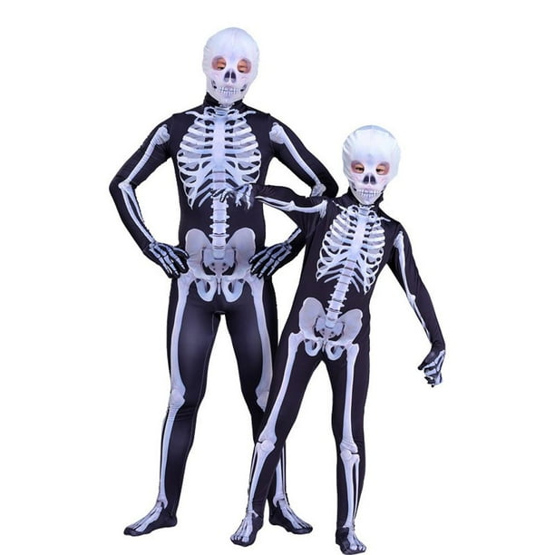 Traje de cosplay de esqueleto, 110-180 cm, estampado de hueso en 3D, mono con estampado de hueso en D, disfraz de cadáver elaborado por expertos