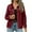 Red, variant on Mgmyaa Cropped Faux Suede Jackets for Women Button Front Casual Fall Fashion 2025 Winter Coats Outerwear Trendy Clothes