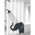 thumbnail image 2 of No Hook Shower Curtain with Snap-in Liner, Elephants Showering Waterproof Fabric Bathroom Curtains, Modern Abstract Art Funny Animals Bath Curtains & Mesh Top Window Stand Up Stall 36"x72", 2 of 9