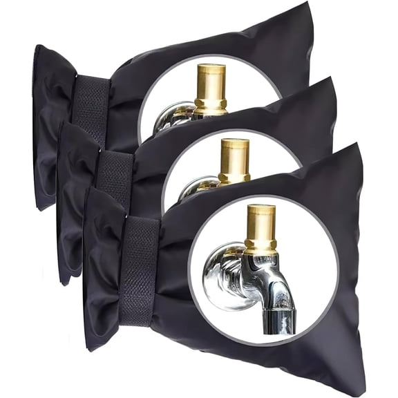 Luniquz Outdoor Thermal Faucet Protection Faucet Cover For Winter Protection Gel Faucet, Set Of 3 (black)