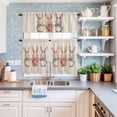thumbnail image 6 of Kitchen Window Curtains Valance and Tier Set, Easter Cute Rabbit on Beige Linen Rod Pocket Tier Curtain Valance Set, Watercolor Bow Light Filtering Cafe Curtains for Bedroom Living Room, 6 of 9