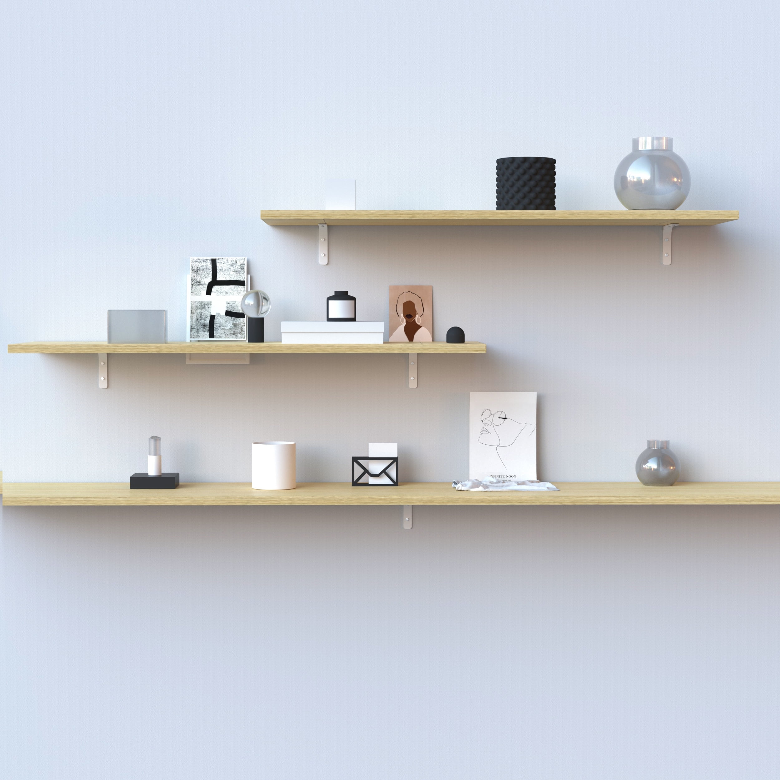 NexHome Shelf Board Lite Oak 24x10x0.6 in. Durable Versatile