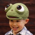 thumbnail image 2 of Lindo Sombrero De Rana Para Niños Gorro De Ganchillo De Punto Sombreros Invierno Otoño Animales De Dibujos Animados Gorra Halloween Cosplay Disfraz Prop Party Photo Props Sweethay AP006085-00, 2 of 6