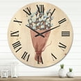 thumbnail image 2 of Designart 'Bunch of White Pussy Willow Twigs I' Farmhouse Wood Wall Clock, 2 of 5