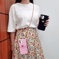 thumbnail image 4 of Compatible with iPhone 13 Wallet Case Silicone Rubber Soft with Neck Strap Lanyard Crossbody Credit Card Holder Handbag Shockproof Protective Cover for Girls and Women Pink, 4 of 16