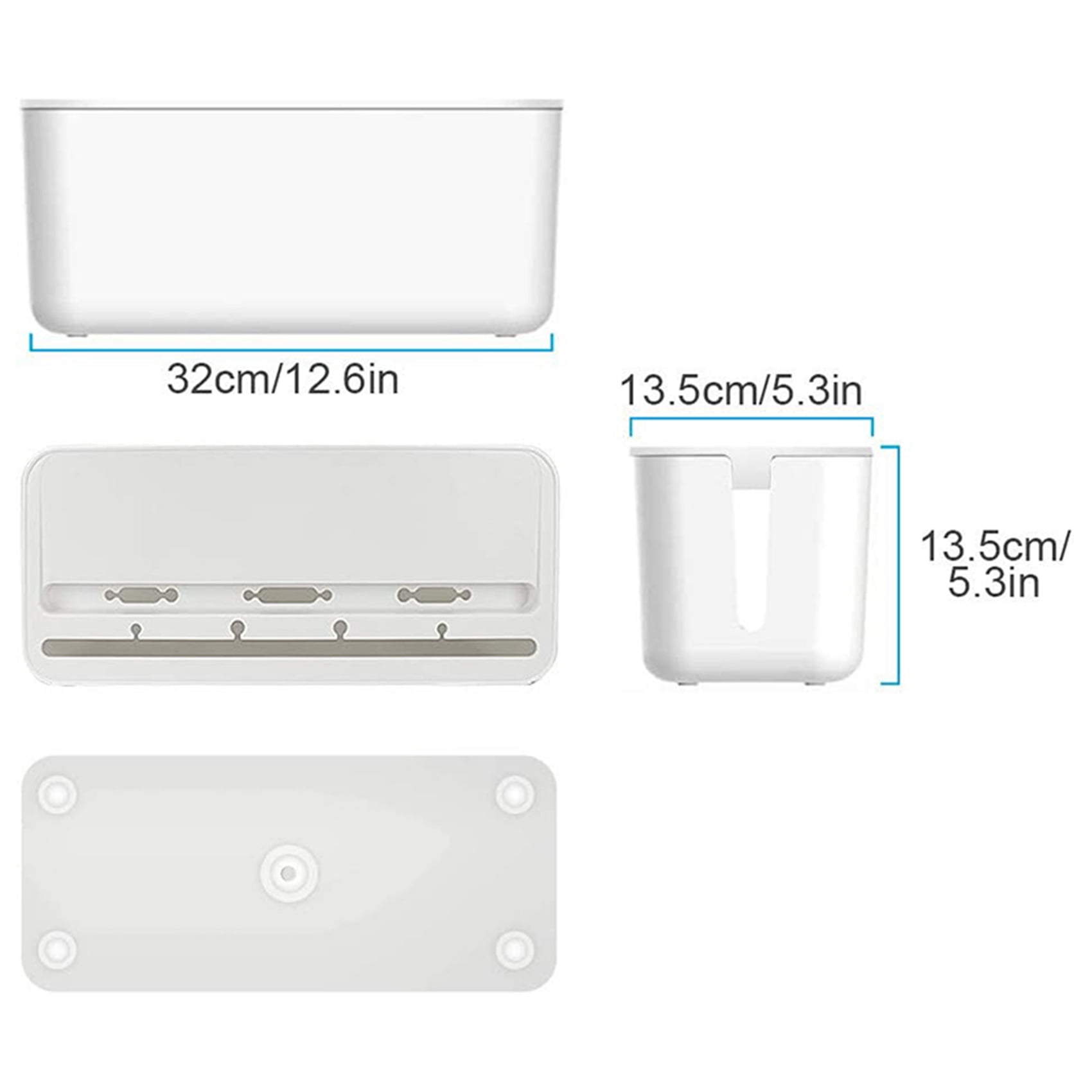 2X Cable Management Box, ABS Cable Organizer Cord Hider Box, Computer Power Lines, Route Cables, Under Desk Power Strip