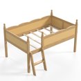 thumbnail image 6 of Bellemave Twin Size Low Loft Bed with Bookshelf, Solid Wood Loft Bed Frame with Ladders & Full-Length Guardrails, Low Profile Bed with Slats for Kids Teens, No Box Spring Needed, Natural, 6 of 11