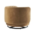 thumbnail image 4 of Modway Embrace Tufted Performance Velvet Swivel Chair in Black Cognac, 4 of 7