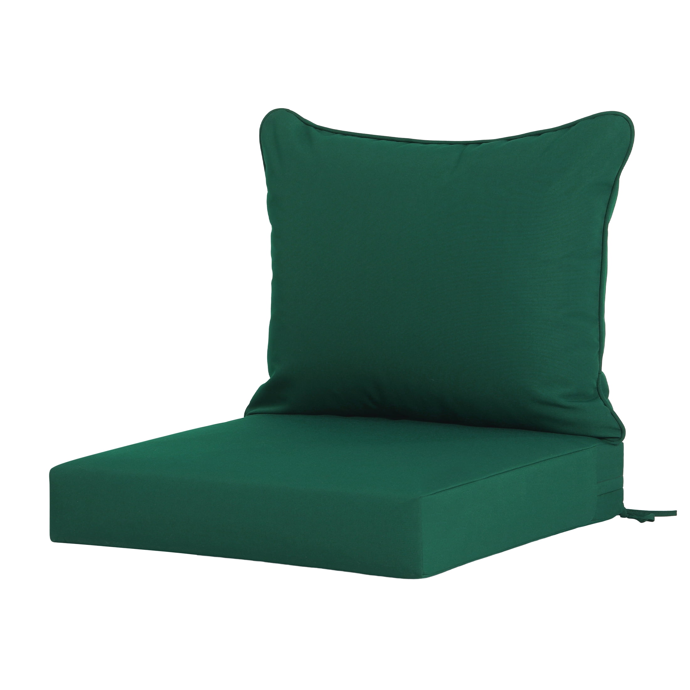 Costaelm Harmony Outdoor 2-Piece Deep Set Patio Seat Back Chair Cushions, 25 x 25, Green