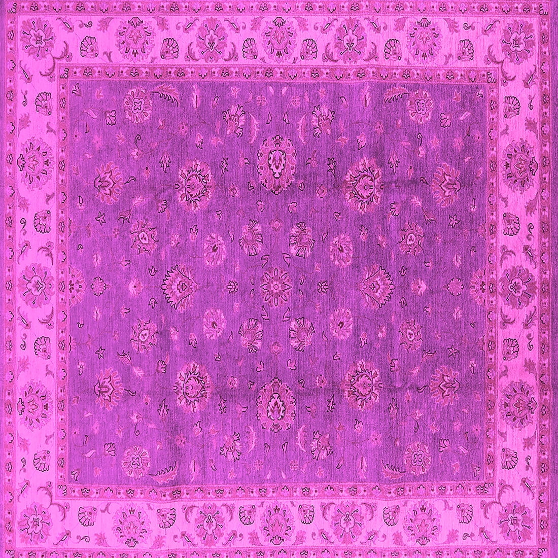 Ahgly Company Indoor Square Oriental Pink Traditional Area Rugs, 8