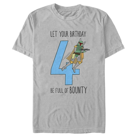 Men's Star Wars Boba Fett 4th Birthday Full of Bounty  Graphic T-Shirt