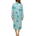 thumbnail image 3 of FKELYI Green Coral Turtle Starfish Print Fall Zipper Front Robes Nightgowns Women's Sleepwear Dress with 2 Pockets Comfy Housecoat Nightwear Dress Long Sleeve Loungewear, XL, 3 of 6