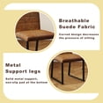thumbnail image 3 of Ciphrias Dining Chairs Set of 2 Brown PU Leather Padded Black Metal Legs for Home Office, 3 of 9