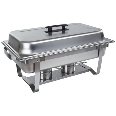 

9 QT Chafing Dish Buffet Set - Includes Food Pan Water Pan Cover Chafer Stand and 2 Fuel Holders - Food Warmers for Parties by Great Northern Party