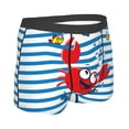 thumbnail image 3 of Fotbe Red Funny Crab on Blue Stripe Men’s Total Support Pouch Boxer Briefs, X-Temp Cooling, Moisture-Wicking Underwear, Regular, Long-leg and Trunk-Small, 3 of 9