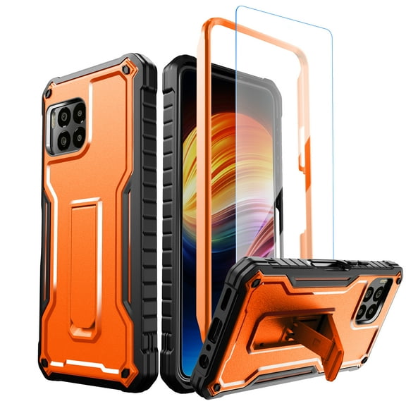 ExoGuard for T-Mobile Revvl 7 Pro 5G Case, Phone Case with Screen Protector and Kickstand (Orange)