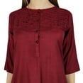 thumbnail image 6 of Bimba Women Rayon Straight Kurta Kurti 3/4 Sleeve Casual Summer Blouse, 6 of 7