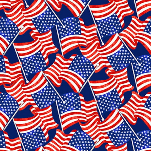 Studio E My Happy Place Tossed Flags Multi Cotton Fabric By Yard