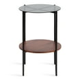 thumbnail image 2 of Kate and Laurel Ottelo Modern Side Table, 18 x 18 x 26.5, Walnut Brown and Black, Minimal Two-Tier End Table for Storage and Display, 2 of 8