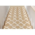 thumbnail image 5 of Sofihas, Modern Carpet Stair Treads, Geometric, 13x(9"x28"), Willow Beige, 100% Polypropylene, 5 of 8