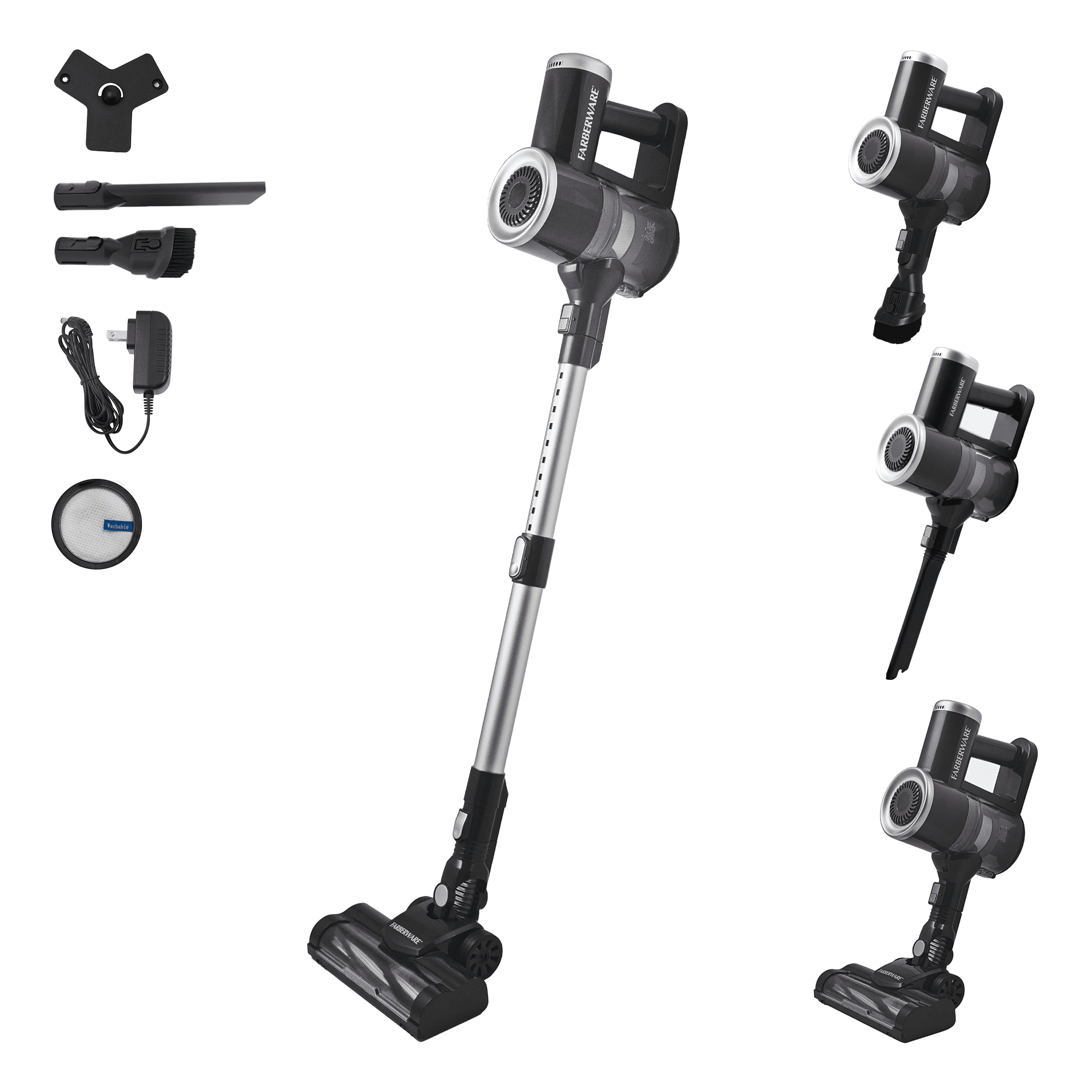 Farberware Cordless Pro Stick Vacuum Cleaner, Powerful Suction with 2 Speeds for Carpet and Hard Floors, Converts to Handheld Vacuum
