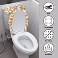 thumbnail image 3 of Yuyamidu Floral Toilet Lid Cover Protector 2 Pieces Flower Toilet Tanks & Lids Dust Cover Set Polyester Toilet Seat Cover with Anti-Slip Elastic Edge, Bathroom Decoration, 3 of 7