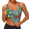 thumbnail image 3 of Pofeuu Turtles Print Sports Bra for Women Sexy Vest Yoga Running Gym Fitness Crop Bras Tops-X-Large, 3 of 8