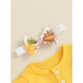 thumbnail image 6 of Suealasg Baby Girl Halloween Outfit Newborn Girl Spring Fall 3Pcs Clothes 3 6 9 12 18 Months Infant Girl Long Sleeve Ribbed Romper Sunflower Pattern Flare Pants Headband Set, 6 of 7