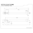 thumbnail image 2 of Kingston Brass CC7120MB 1-1/2" P-Trap with Bell Flange, 24" Length, 18 Gauge, Matte Black, 2 of 2