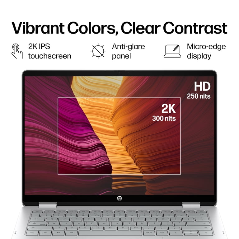 HP Chromebook x360 Plus 14 Laptop PC 2K Touchscreen Intel Core i3