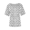 thumbnail image 3 of Usted Es Más Que una Camisa de Puntuación de Prueba, de Moda Casual Impreso Botón de Manga Corta Cuello en V para las Mujeres, 3 of 4