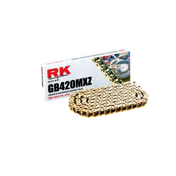 Rk Racing Chain Gb420Mxz126 Cadena Mx Dorada De 126 Eslabones Con Eslabón De Conexión