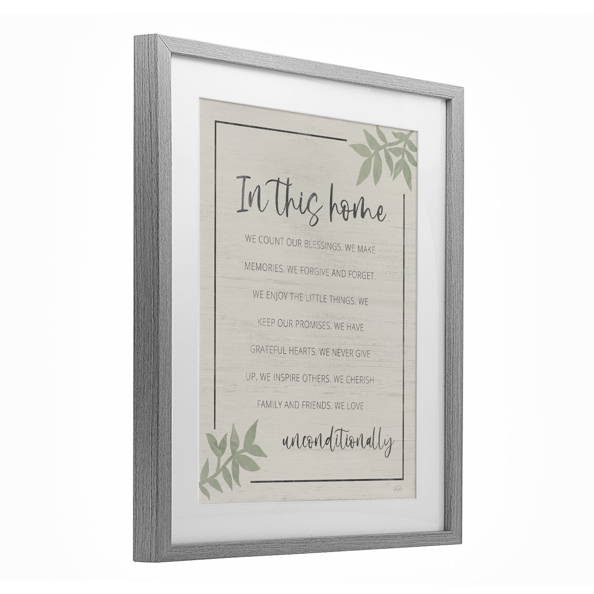 Stupell Industries We Love Unconditionally Gray Framed Print Under Glass, design by Natalie Carpentieri