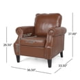 thumbnail image 3 of Christopher Knight Home Dowd  Faux Leather Club Chair with Nailhead Trim by  Cognac Brown/ Dark Brown, 3 of 5