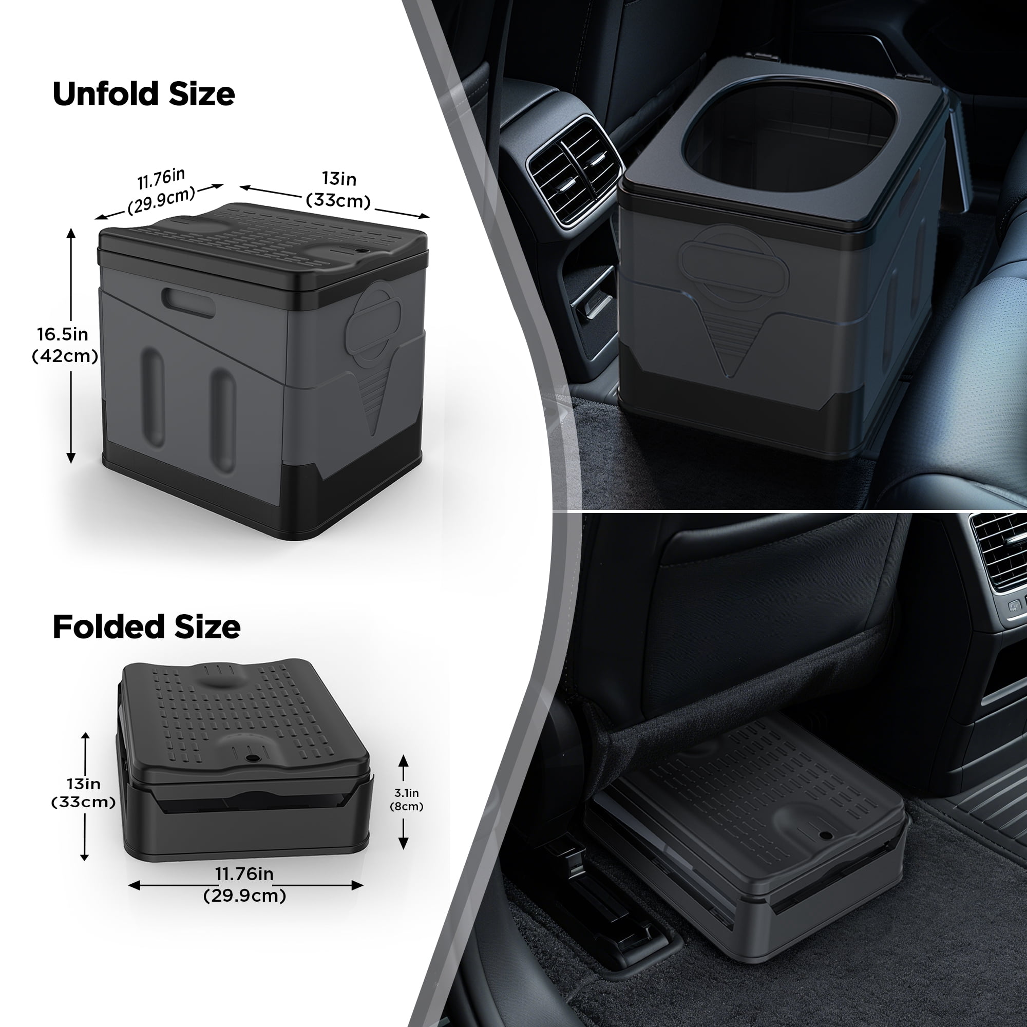 RV Toilet, Portable Folding Toilet with Leakproof trash bags | Extra Large for Travel with Comfort and Convenience | Perfect for Camping, Hiking, Car Travel, and Outdoor Adventures,Black