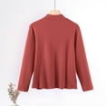 thumbnail image 4 of Sevevn Women's Fashion Casual Round Neck Internal Construction Solid Color Shirt Long Sleeve Top Red XXXXL Summer Clearance, 4 of 7