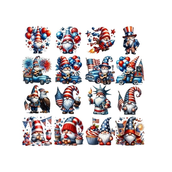 JHyouerji 16 Pcs 4th of July Ornaments Patriotic Wooden Tree Hanging Ornaments for Memorial Day Red White Blue Independence Day 250th Anniversary Decor
