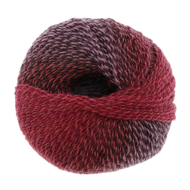 Hilo de lana arcoíris para tejer a crochet prendas, bufandas y sombreros rojo