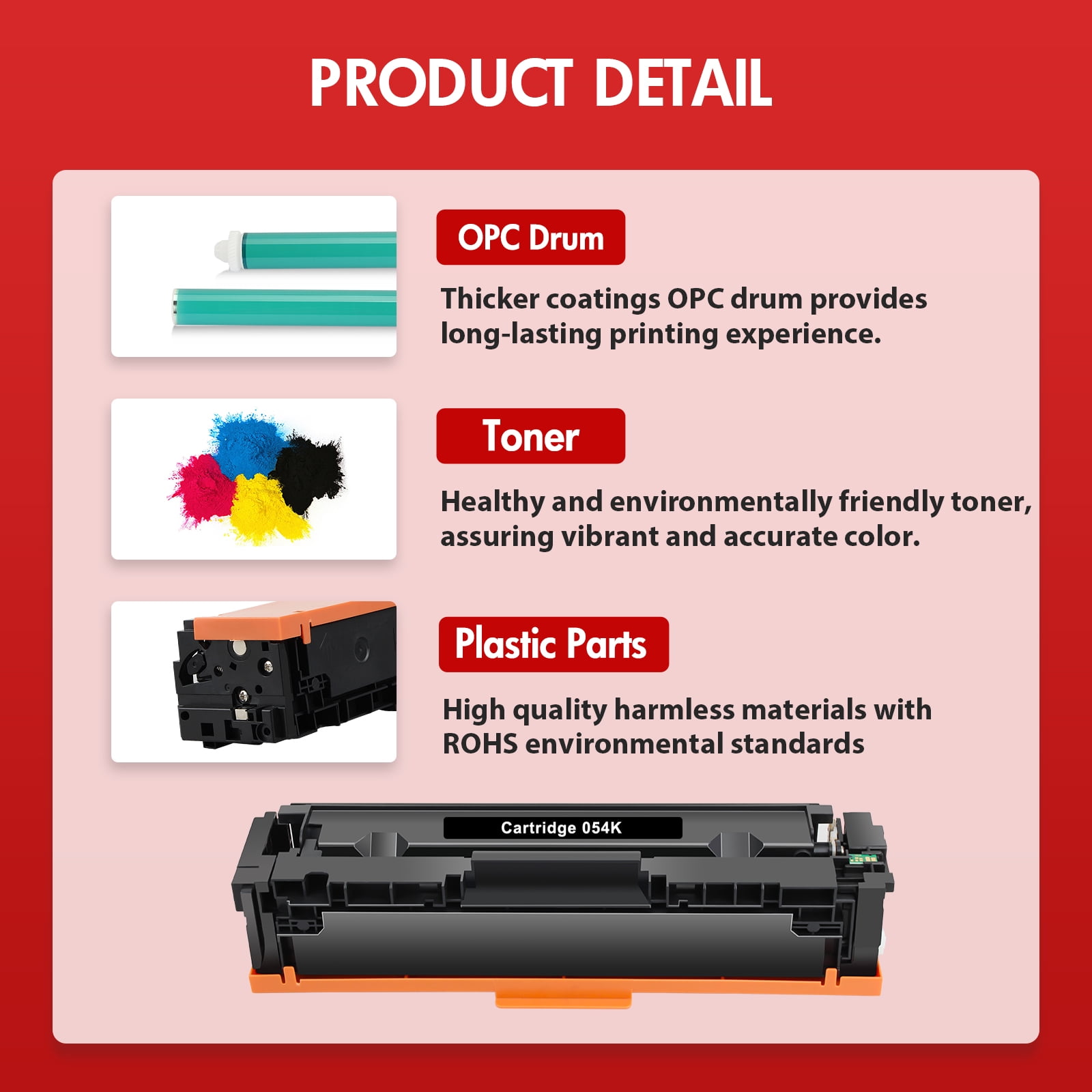 Vipink Compatible for Canon 054 054H CRG-054 CRG-054H Toner Cartridge Color ImageClass MF644Cdw MF641Cw MF642Cdw LBP622CDW Printer Ink (Black Cyan Magenta Yellow, 4-Pack)