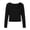 Black, variant on Women's Ribbed Tops Slim Fitted Long Sleeve Y2K Asymmetrical Neck Cropped Tops Casual Trendy Fall Winter Basic Knitted Clothing Brown