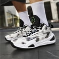 thumbnail image 4 of Bolognifi Men's High-Top Breathable, Non-Slip and Shock-Absorbing Basketball Shoes - WHITE_6.5, 4 of 7
