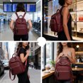 thumbnail image 7 of Sunyuer PU Leather Stylish Travel Backpack - Lightweight and Multi Pockets Sports Yoga Bag for Commuting, 7 of 7