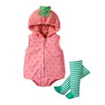 thumbnail image 1 of Disfraz de Navidad para bebé, mono con capucha y sin mangas de algodón, mono bonito estilo fresa para niña de 18 a 24 meses, 100 unidades, rojo, 1 of 6