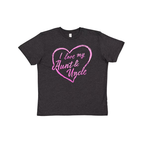 Inktastic I Love My Aunt and Uncle in Pink Chalk Heart Youth T-Shirt