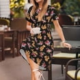 thumbnail image 3 of Balery Rose Flower Bear Vestidos sueltos de manga corta para mujer, vestidos de verano 2025, vestidos casuales de corte A con vuelo., 3 of 6